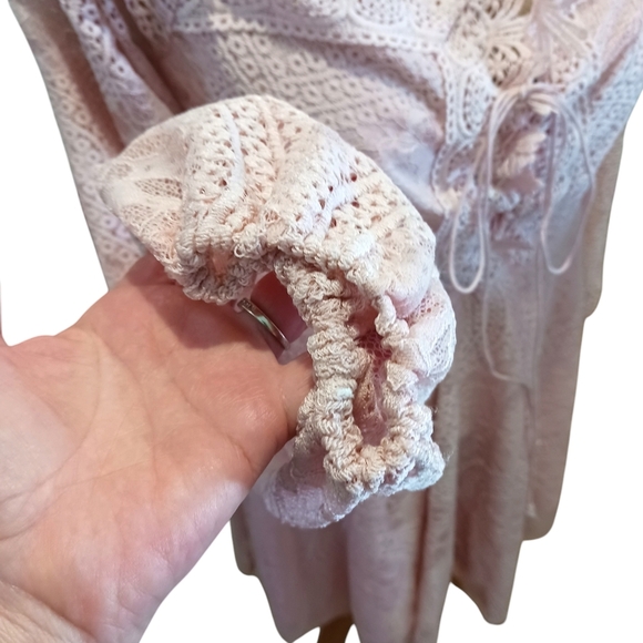 Double Crazy Womens Dress Fit & Flare Cotton Candy Pink Lace XL Spring - Picture 4 of 6